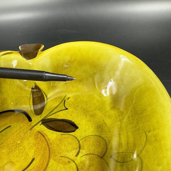 Vintage California Pottery Apple Shaped Fruit Dish Bowl Plate Green Marked USA - Picture 7 of 15